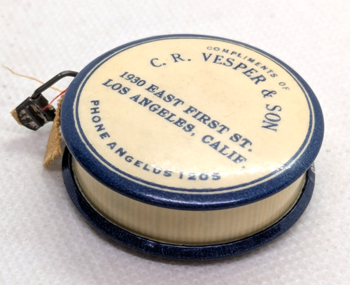 Tailor's Fabric Measuring Tape 48" C.R. Vesper & Son Los Angeles Vintage Promo - Picture 3 of 8