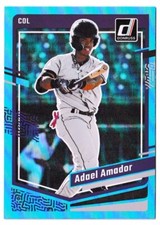 2023 Panini Donruss Baseball Holo Carolina Blue Adael Amador #129 Colorado