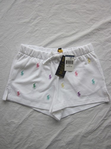 POLO RALPH LAUREN Girls Shorts Size L / G (12 - 14) White w/ Polo Ponies NEW TAG - Bild 1 von 7