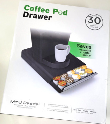 Mind Reader TRY30-BLK Single Serve Coffee Pod Drawer & Holder - Black