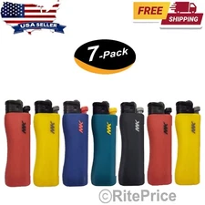 MK Lighter 9G Grip Pro Flint Strike Refillable Pocket (7 Pk) Cigarette Lighters