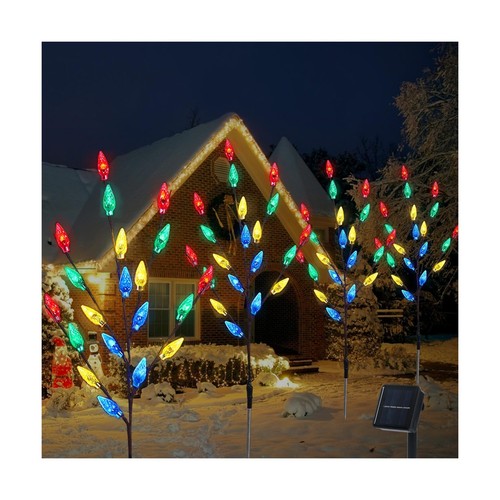 CMuloiet Outdoor Christmas Decorations Outside 4 Sets of Solar Christmas Tree... - Afbeelding 1 van 7