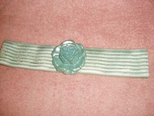 Vintage CHARMANT BELT  BUCKLE Turquoise Flower Stretch Women M Medium 0 S/H 