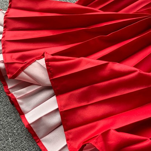 Women Pleated Dress Sleeveless Halter Neck Beach Gradient Travel Long Maxi Loose - Picture 10 of 25