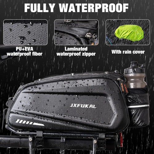 17L Waterproof Hard Shell Bike Trunk Bag with Reflective Safety Features - Picture 5 of 8