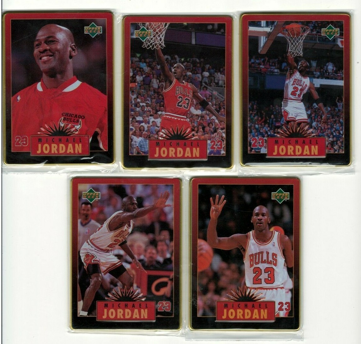 1996 UPPER DECK MICHAEL JORDAN METAL TIN SET WITH COLLECTOR CARDS #1-5  SEALED | eBay