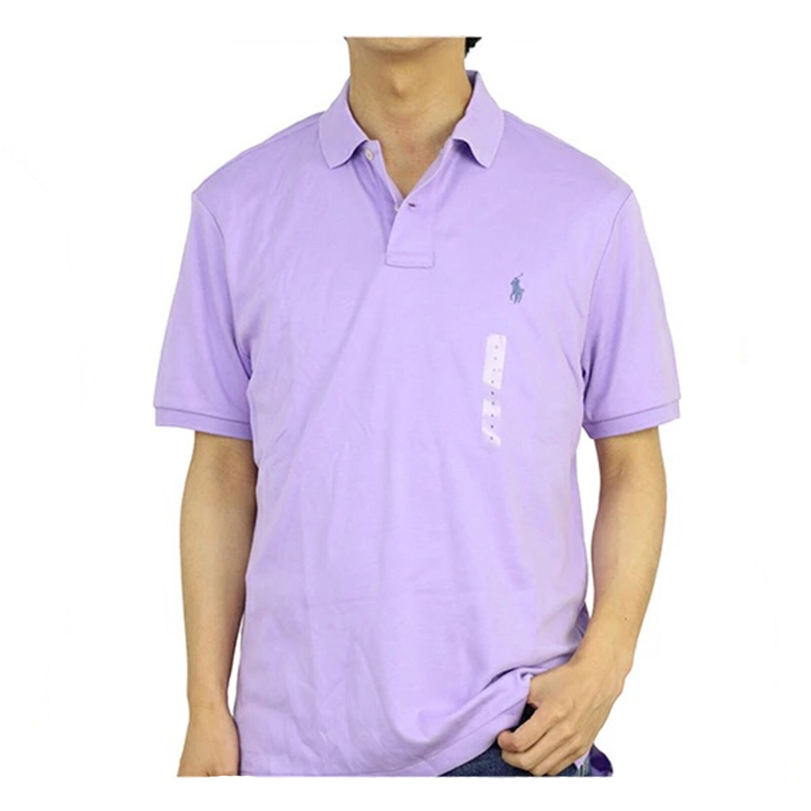 Рубашка поло Polo Ralph Lauren из однотонного джерси с коротким рукавом - светло-фиолетовый - 11990₽