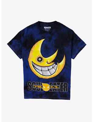 Soul Eater Mens Dark Moon Anime Cartoon Blue Dark Wash Shirt New L, XL, 2XL