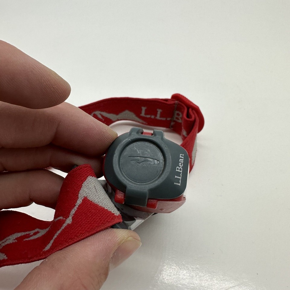 LL Bean Headlamp Adult Red Hiking Camping Backpacking Red/White Flash