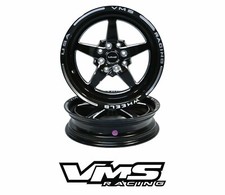 Set Of Two Vms V Star 5 Spoke Drag Skinny Wheels 4x100 4x108 15x3.5 10 Et