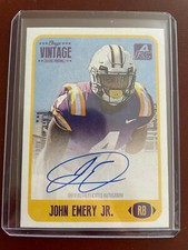 2021 ONYX VINTAGE COLLEGE FOOTBALL JOHN EMERY JR. BLUE AUTO/400 