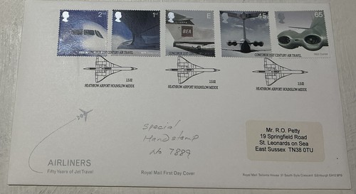 GB QEII 2002 Airliners Singles RM FDC Concorde Heathrow Airport SHS Cat £40+ - 第 1/4 張圖片