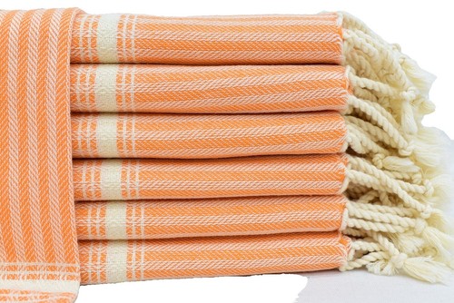 Lashuma Serviette de Bain clémentines Orange, Drap de Plage Coton 100x150 cm, Serviette XXL de la série: London
