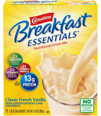 Carnation Instant Nutritional Drink, Classic French Vanilla, 12.6 OZ -Pack of 3