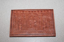Moroccan Genuine Leather Wallet Hand tooled stitched Bi-fold /Made In Morocco