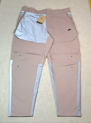 NIKE Tech Pack Cargo Pants Size 36 Mens Beige Silver Black Reflective Unlined