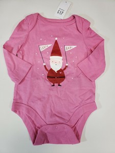 NWT-Baby-Gap-Girls-Size-3-6-Months-Santa-Claus-Bodysuit-Top-Christmas-Holiday