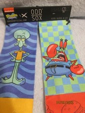 Sponge Bob Squidward Mr. Krabs Men's Socks By Odd Sox Size 6 - 13 New