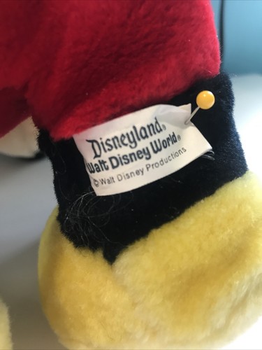 Mickey Mouse Plush Disneyland Walt Disneyland World Productions - Afbeelding 9 van 11