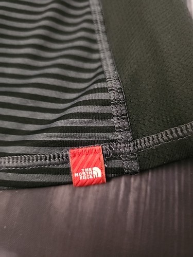 The North Face Shirt Top Women's Medium Vapor Wick Athletic Black Gray Striped - Picture 2 of 8