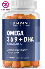 Omega 3-6-9 Gummies DHA Vegetarian Friendly Supports Brain, Joint, Heart, Ey