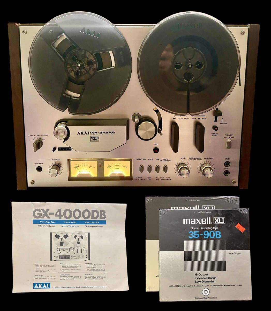 Vintage Japan Akai GX-4000D System Reel Tape Deck + Manual & X2