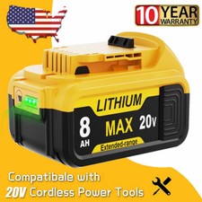 8.0AH For DeWalt 20V 20 Volt Max XR Lithium Ion Battery DCB206 DCB205 DCB204 New