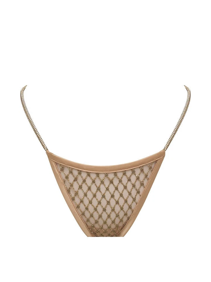 PARA AMOR Y LIMONES BRILLO TANGA PANTY DORADO TALLA XL Foto 4 de 4