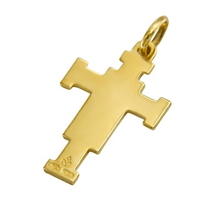 Pendentif Croix Bicolore En Or 18K (750/1000) - PEGASO GIOIELLI - Neuf Avec Étiquettes