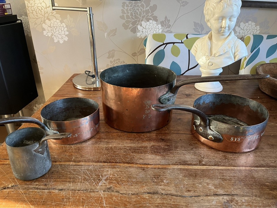 Antique French Copper Pans From Mid 1800s One From French Royal