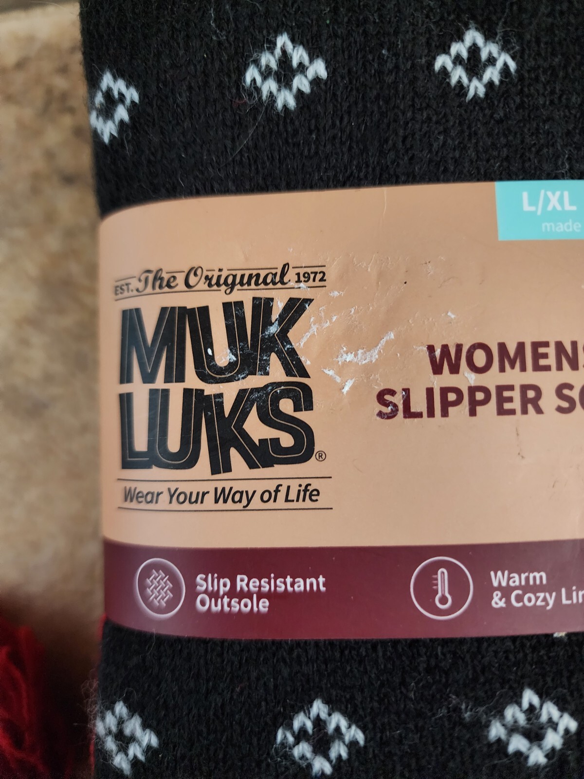 SAOLA Calze pantofole donna MUK LUKS L XL (8 10) suola antiscivolo acrilica elastica