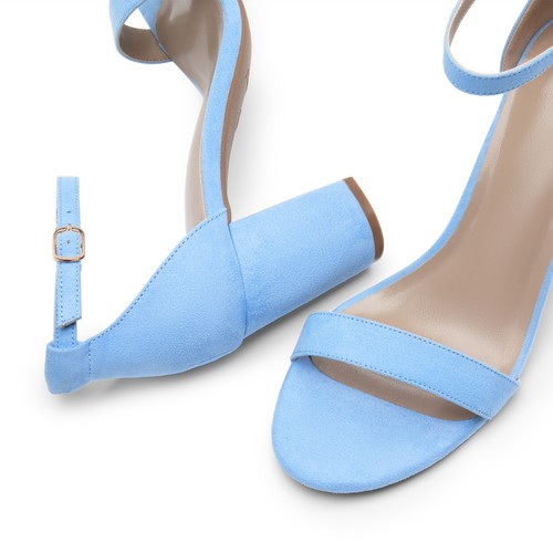 Women's Chunk Low Heel Pump Sandals Open Toe Buckle Block Heel for Party Wedding - Picture 27 of 91