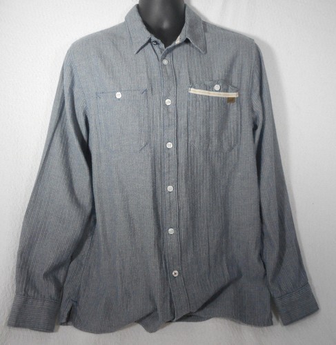 Vans Men's Gray Herring Bone Long Sleeves Casual Button Up Shirt Size Medium - Imagen 1 de 6