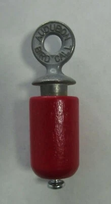 NEW ORIGINAL AUDUBON BIRD CALL USA MADE BIRCHWOOD AND CAST ZINC CLASSIC RED