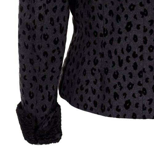 Blazer B Louise Mujer 10 Negro Estampado Animal Puño Francés Imitación Caniche Paño Chaqueta - Imagen 5 de 12