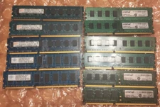 Lot of 11 Mixed Brands 2GB PC3-8500 DDR3 Desktop Memory 1066MHz