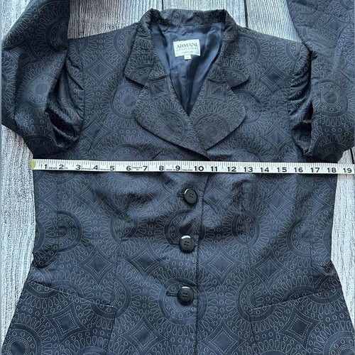 Armani Collezioni embroidered pattern button up blazer size 6 - Picture 14 of 15