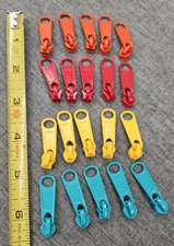 Zipper Sliders YKK #4.5 Long Pull Non-Lock Metal Enamel Sliders (pkt of 20) NEW