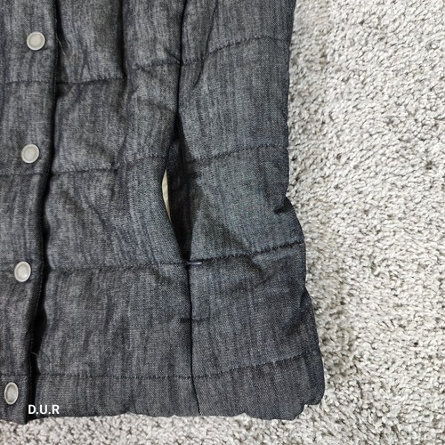 CONVERSE Gilet Denim Femme Grand Noir Bleu Puffer Skater Jean Sans Manches Bouton - Photo 4/13