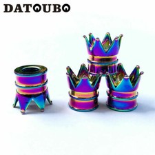 Multi Color Aluminum Metal Crown Car Wheeltire Valve Stem Cap Tyre Air Dust Cap