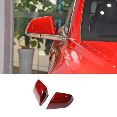 ABS Red Rear View Side Door Mirror Cover Replacement For Tesla Model 3 2017-2021