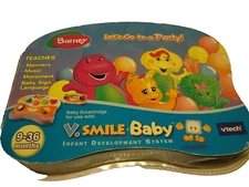 VTech Smile Baby Learning Game System Cartridge BARNEY Lets Go To A Party     31