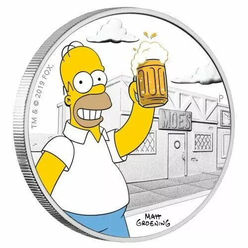 1 oz Silber PP Homer Simpson COA # 796 The Simpsons 0,9999 Pure