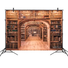 10x8FT Library Books in Shelf Rustic Wood Floor Photo Background Vinyl Backdrop