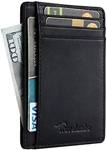 Travelambo Slim Wallet Tasche Minimalistisch Leder RFID Schutz Diebstahlschutz - Bild 2 von 11