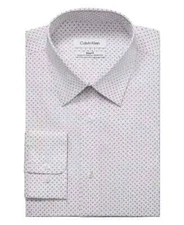 Calvin Klein Men's Regular Fit Dress Shirt Multicolor Red SZ 2XL