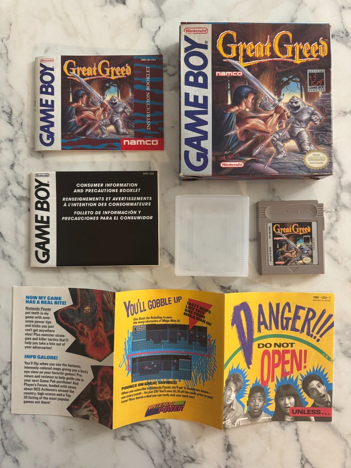 Great Greed, 1992 Game Boy Game - CIB with 2 Inserts!
