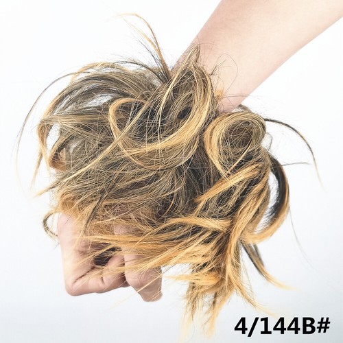 Messy Bun Hair Piece Scrunchie Updo Cover Curly Hair Extensions Real as Human - Picture 20 of 42