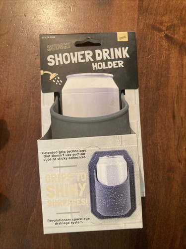 Sudski Portable Shower Caddy Drink Holders for Beer Can Silicone Grip Gray New