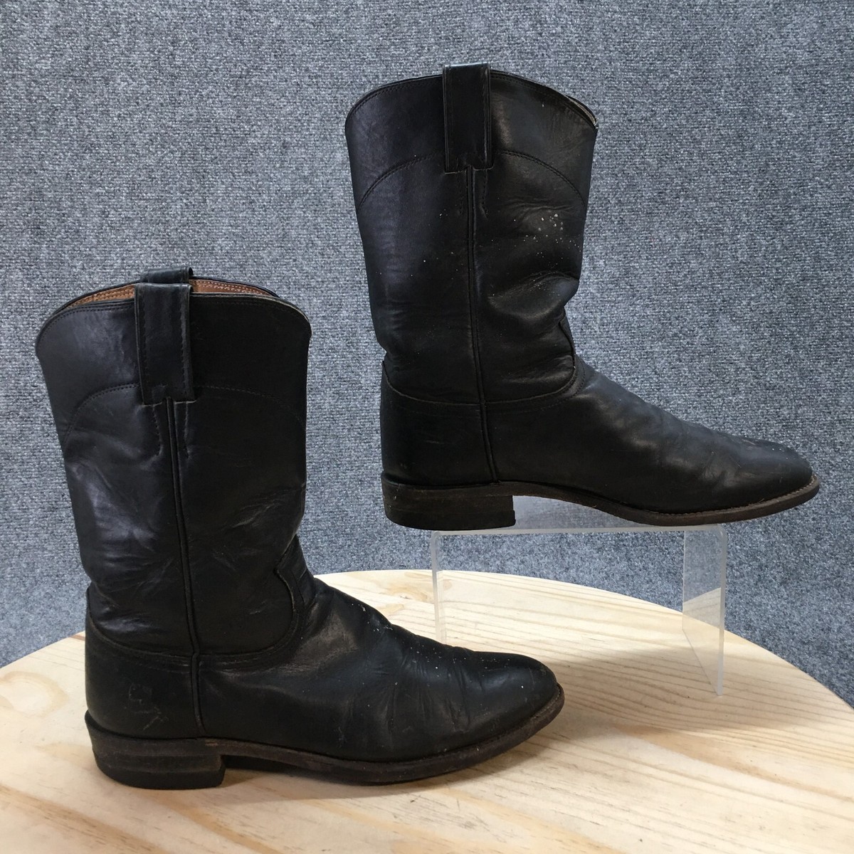 Men’s Justin Boots, Black Leather Mid-Calf Justin Men main image 2